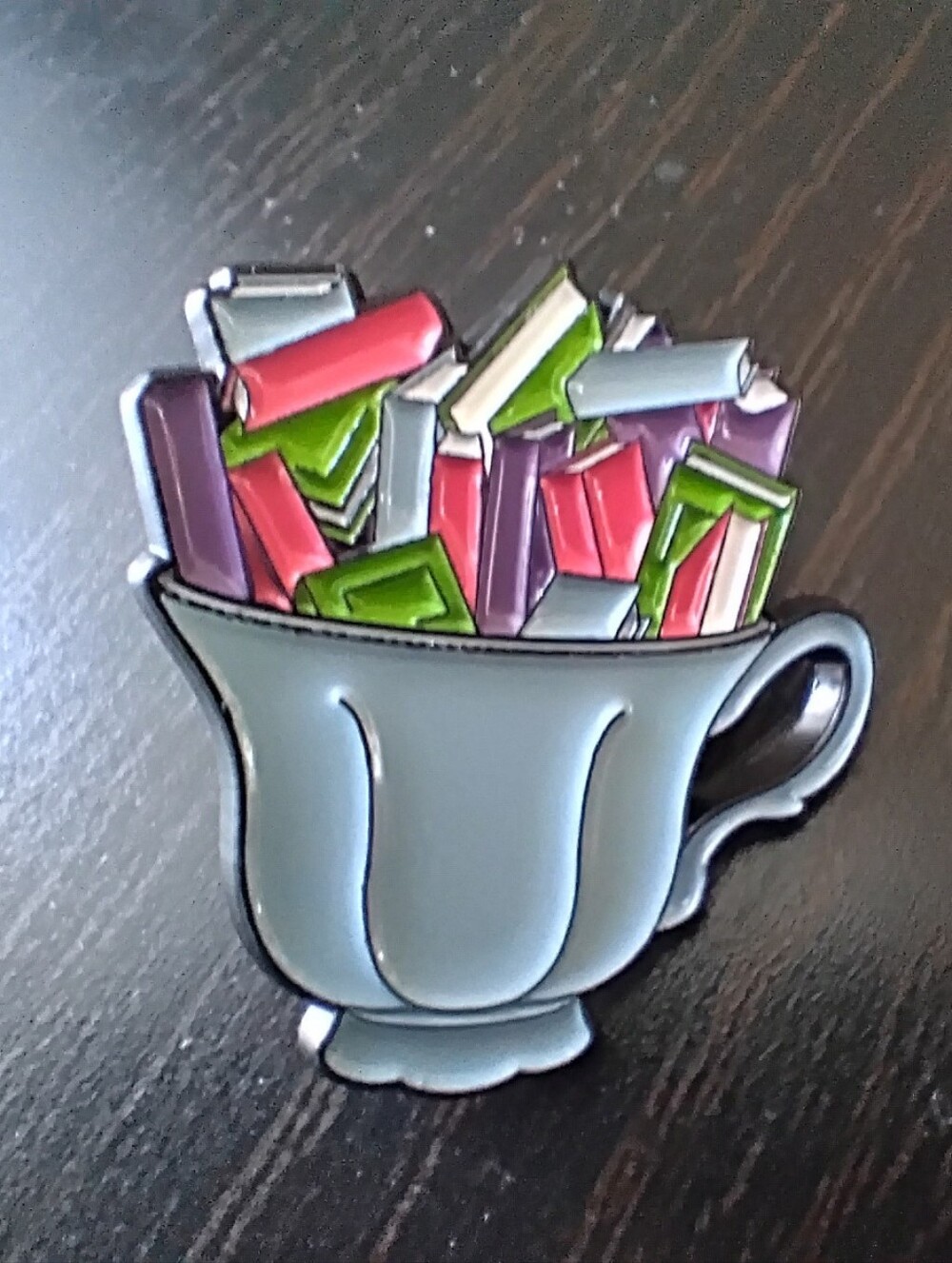 🧁 3/$30 Cuppa Books Teacup Enamel Pin NEW